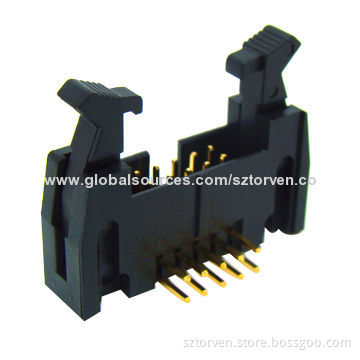 Box Header with Latches, 2.54mm Pitch, 6-64 Pins, Right Angle DIP Type